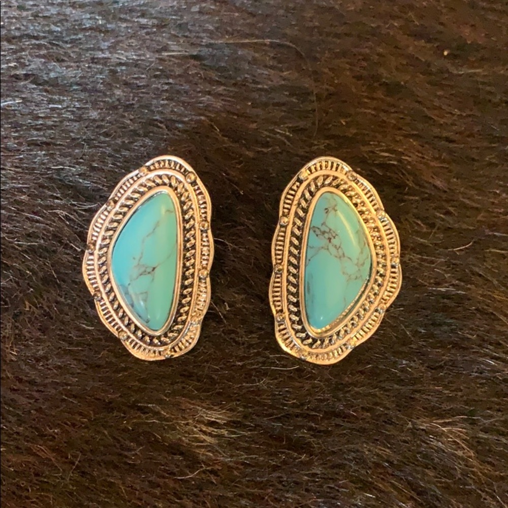 Faux turquoise earrings